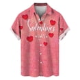 thumbnail image 5 of Camisetas de manga corta para hombre, con estampado 3D de amor, gráfico, camisas de botones para el día de San Valentín, blusa informal de verano para playa para hombre, 5 of 5