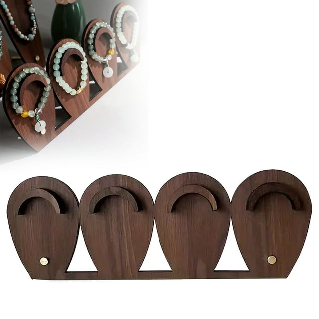 Organizador para almacenamiento de joyas, elegante expositor de madera para pulseras y pulseras, elegante escaparate con amplio espacio para accesorios, ideal para uso doméstico y comercial