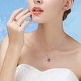 thumbnail image 2 of Uloveido Red Cubic Zirconia Wedding Jewelry Set Necklace Earrings and Promise Ring Size 6 for Women Graduation T466, 2 of 6