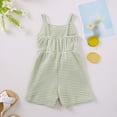thumbnail image 5 of Tfken Girls Romper Sleeveless Stripe Summer Comfy Casual Romper With Belt Daily Wear Soft Child Fashion Clothes Size 6-12 Months Green, 5 of 8
