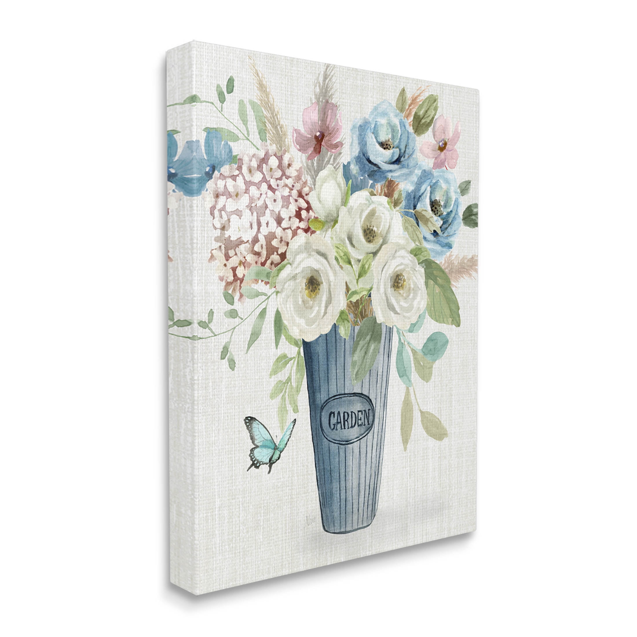 Farmhouse Garden Flower Blooms Botanical & Floral Graphic Art Gallery Wrapped Canvas Print Wall Art