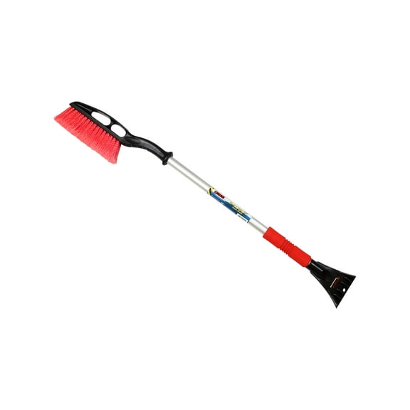 Oskar Heavy Duty 35" Snow Brush with Ice Scraper, Red Black