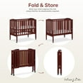 thumbnail image 5 of Dream On Me 2-in-1 Folding Portable Mini Crib, Cherry, 5 of 7