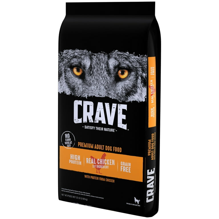 CRAVE Grain Free Adult Dry Dog Food with Protein from Chicken 22