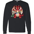 thumbnail image 3 of Inktastic Dragon Holding Dice Christmas Lights Long Sleeve T-Shirt, 3 of 5