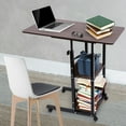 thumbnail image 2 of 3 Tiers C-Shaped Side Table, Height Adjustable C Table End Table Coffee Home Office Table Desk for Lunch Laptop Desk,Study Reading Desk, Sofa Side Table with 4 Wheels,Brown, 2 of 20