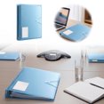 thumbnail image 2 of Loose Leaf Document File Folder Elastic Band Closure Label Pocket Paper Storage Organizer Blue, 2 of 6