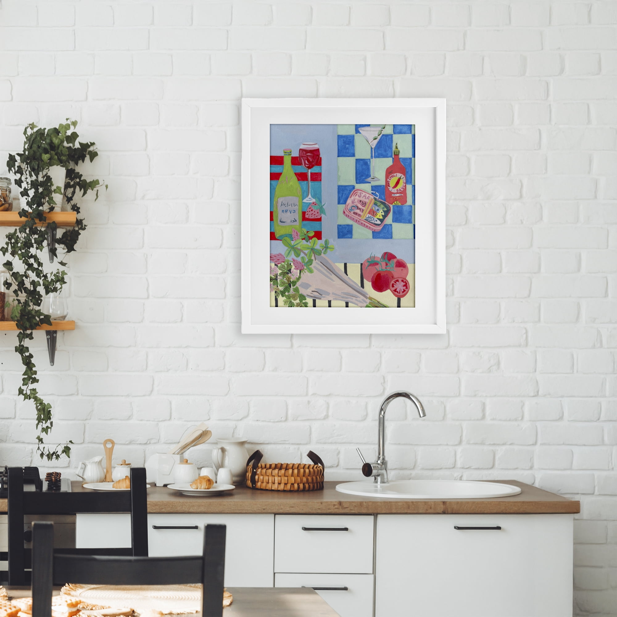 Stupell Industries Saucy Kitchen Secrets White Framed Print Under Glass, design by Melissa Wang