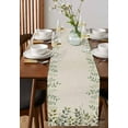 thumbnail image 4 of Pastoral Watercolor Leaves on Linen Table Runner-70 Inch Long Summer Botanical Table Runners Linen Burlap Tablerunner for Kitchen Dining Room Holiday Party, 4 of 9