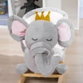 thumbnail image 4 of Kids Kitchen Qaba Baby Rocking Horse Elephant Rocking Chair Toddler Rocker Toy with Sound Wooden Base Seat Safety Belt for 1.5-3 Year Old, gray,Toy Kitchen, 4 of 11