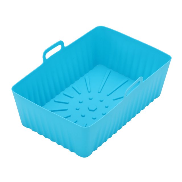 Sartén de silicona para freidora de aire Olla de silicona rectangular para freidora de aire Bandeja de silicona para freidora de aire