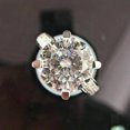 thumbnail image 3 of Womens Ring with Zircon Inlaid Four-Claw Bud Artificial Diamond and Geometric Design for Fashion Jewelry or a European American Look, 3 of 4