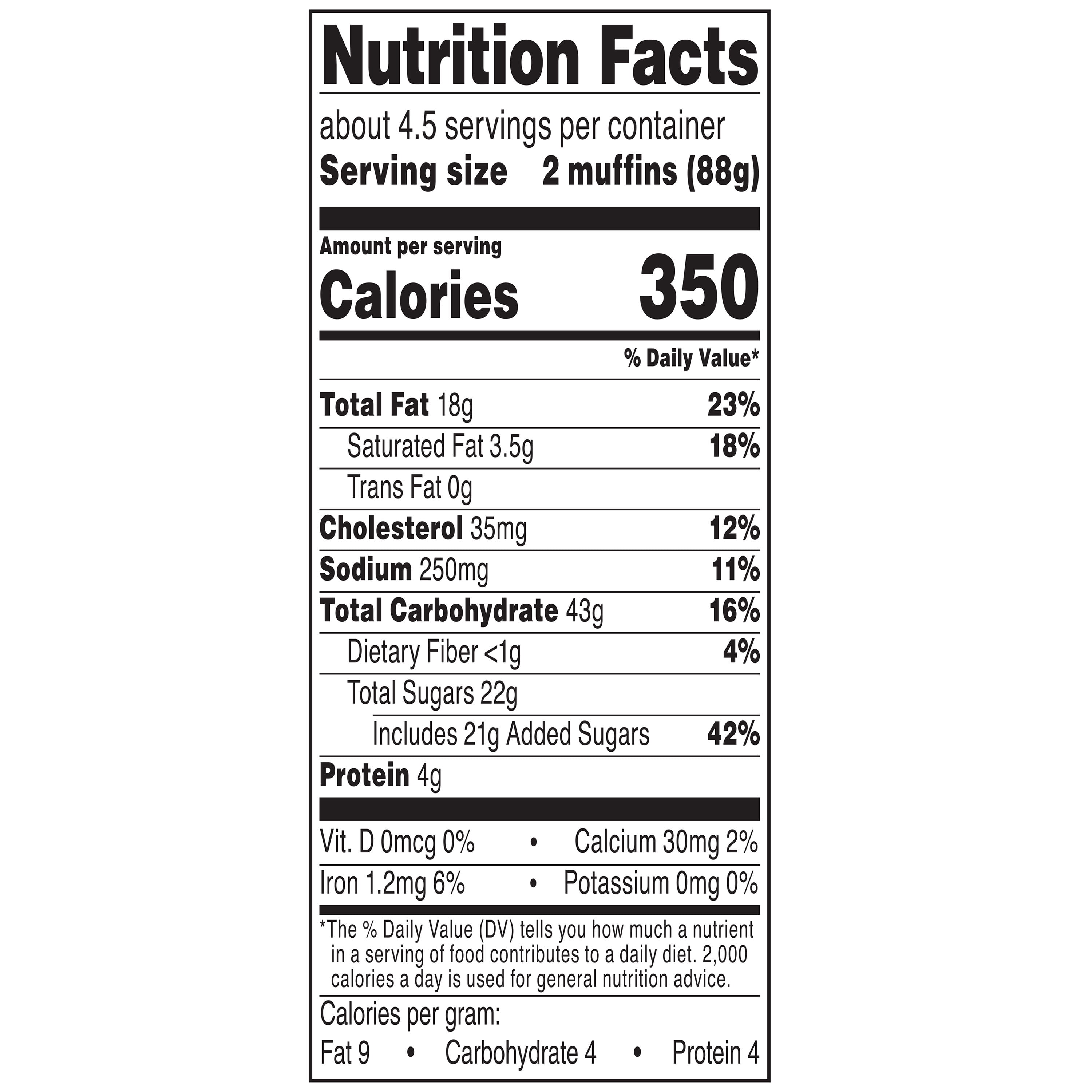 Marketside Vanilla Latte Baked Muffins, 14 oz, 9 Count (Shelf Stable)