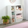 thumbnail image 3 of Badger Basket Side-by-Side Children's Combo Bin Wood Toy Storage Bookshelf with 5 Cubbies 7.7 Cu ft. - White, 3 of 9