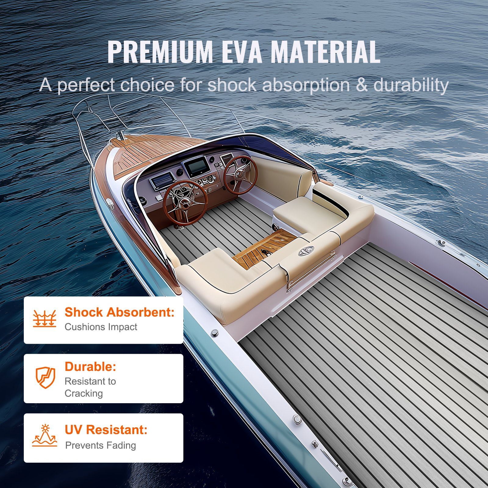 EVA Foam Boat Decking 94.5 x 35.4 Inch Non Slip Self Adhesive Marine Carpet for Boats Yacht Pontoon Kayak Flooring 23.2 sq ft