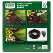 Expert Gardener 2-inch Tall Wall No-Dig Landscape Edging, 30-ft., Plastic, Black