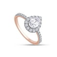 thumbnail image 2 of 1 Carat (Cttw) Lab Created Moissanite Diamond Pear Shaped Halo Engagement Wedding Ring for Womens in 18K Rose Gold Plated 925 Sterling Silver Color-G-H/Clarity- VVS1, Gift ,Size-10.5, 2 of 5