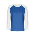 thumbnail image 5 of Women’s Long Sleeve Color Block Raglan T Shirt Casual Loose Fit Crew Neck Basic Top Fashion Fall Tee for Everyday Wear,Blue,S, 5 of 7