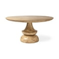 thumbnail image 1 of homeroots kitchen & dining 380473 60" Round Blonde Solid Wood and Base Dining Table, 1 of 1
