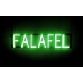 thumbnail image 1 of SpellBrite FALAFEL LED Sign for Business. 26.3" x 6.3" Green FALAFEL Sign Has Neon Sign Look With Energy Efficient LED Light Source. Visible from 500+ Feet, 8 Animation Settings., 1 of 4