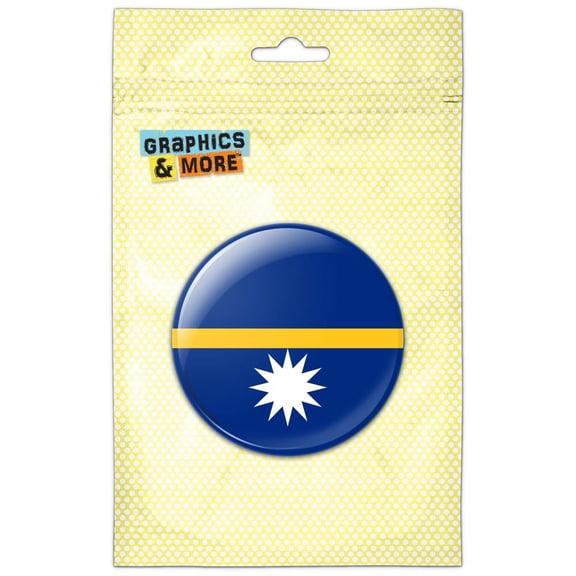Nauru National Country Flag Pinback Button Pin Badge