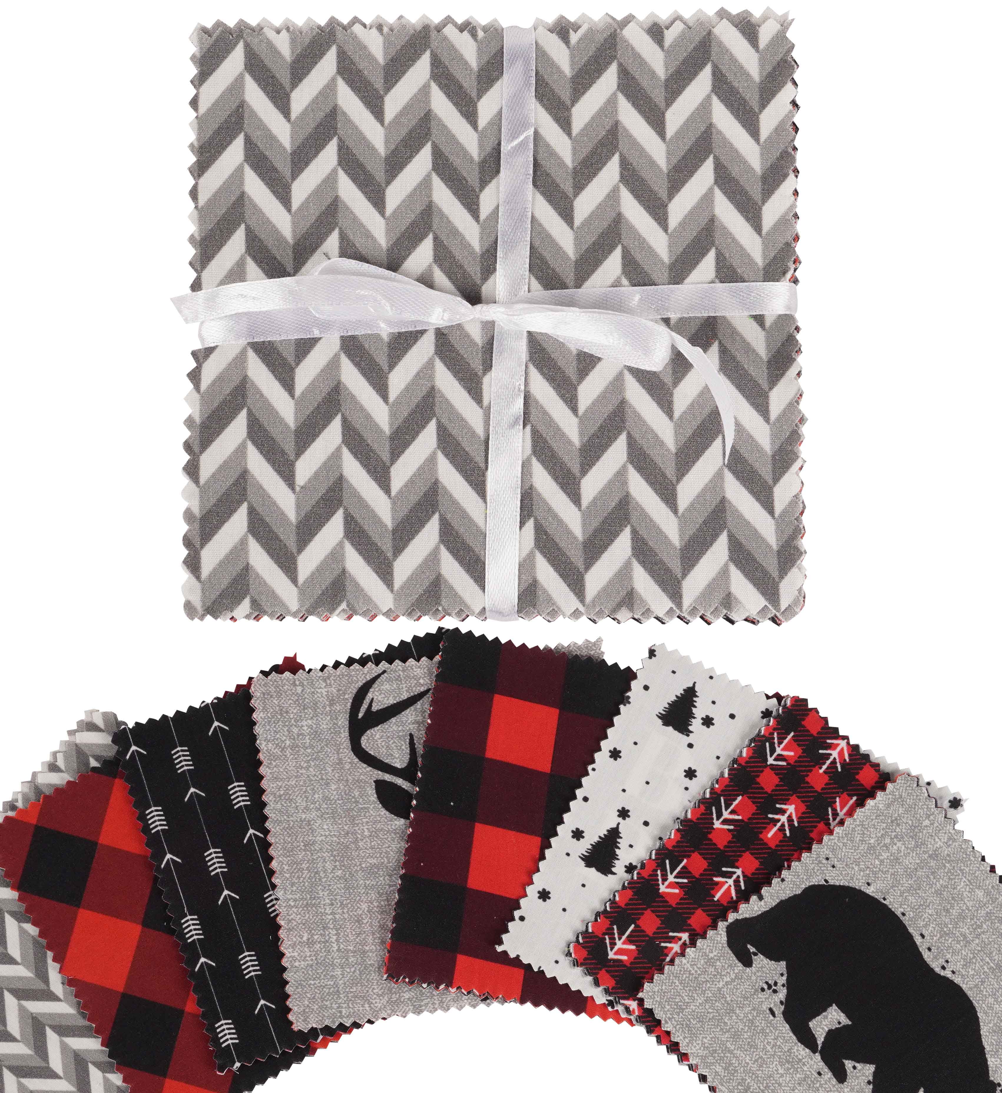 Soimoi Christmas Theme Print&nbsp;Precut 10-inch Cotton&nbsp;Fabric&nbsp;Quilting&nbsp;Squares&nbsp;Charm Pack DIY Patchwork Sewing Craft-Light Gray