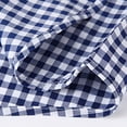 thumbnail image 4 of Fnooota Mens Plaid Shirts, Colored Button Down Collar Casual Work Long Sleeve Shirts Dark Blue Size 3XL, 4 of 5