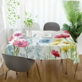 thumbnail image 6 of Coolnut Watercolor Flowers Rectangle Tablecloth Waterproof Polyester Table Clothative Stain Resistant & Wrinkle Resistant Washable Table Cover for Dining Table/Party/Camping 54x57 Inch Decor Gift, 6 of 7