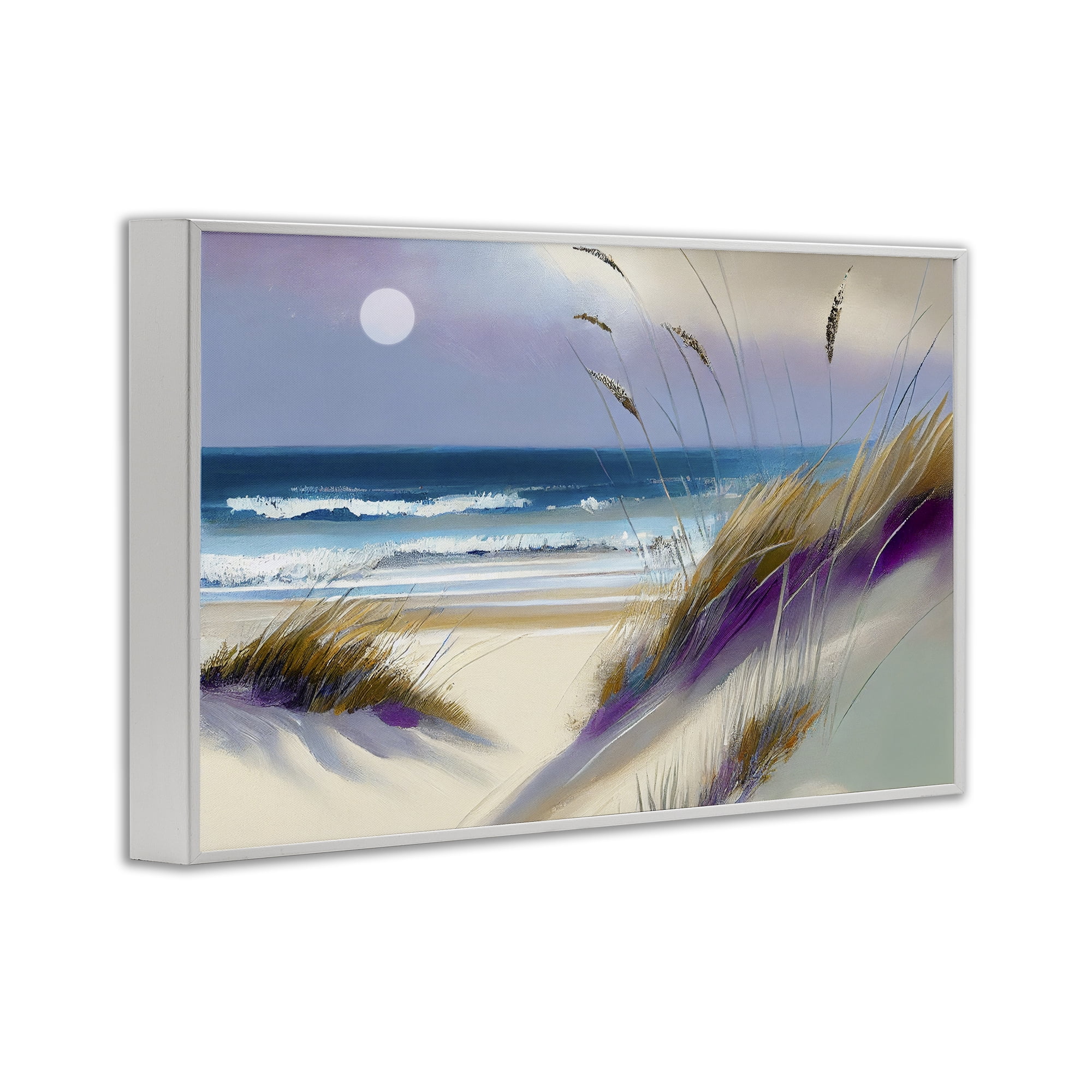 Beach Dunes Serenity White Framed Giclee Art, design by Sasha