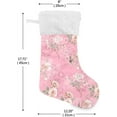 thumbnail image 2 of Coolnut 17.7 Inch Christmas Stockings, 2 PCS Flower Texture Pink Presonalized Large Stocking Sock for Family Holiday Xmas Party Decorations, 2 of 7