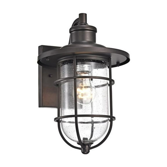 Lighting MARKUS Transitional 1 Light Rubbed Bronze Outdoor Wall Sconce 14" Height