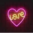 thumbnail image 3 of Luz de neón LED de corazón, luz decorativa de noche, decoración de pared para dormitorio, sala de estar, habitación de niños, fiesta de boda, Navidad (corazón rosa-amor), 3 of 5