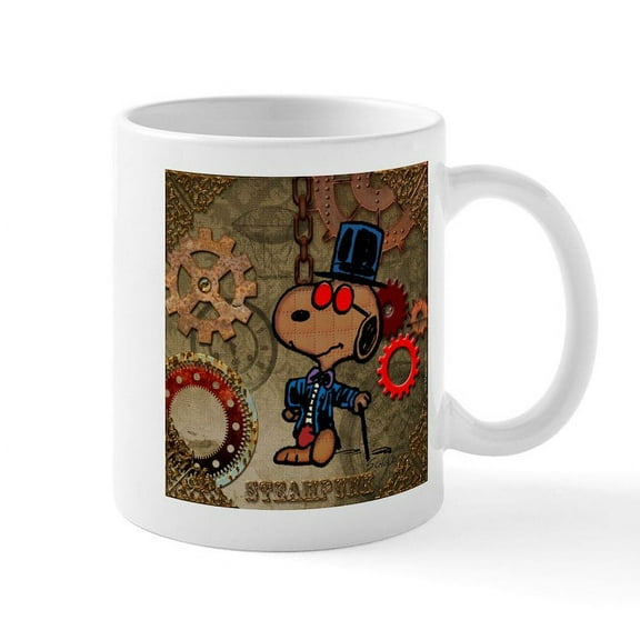 CafePress - Steampunk Snoopy Mug - 11 oz Ceramic Mug - Novelty Coffee Tea Cup