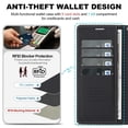 thumbnail image 4 of Case For Apple iPhone 17 Pro 6.3 inch,RFID Blocking，Split PU Leather Detachable 2 In 1 Flip Folio Wallet With Multi-Card Slots,Wristband，Kickstand Magnetic Protective Cover,Black,For iPhone 17 Pro, 4 of 8