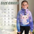 thumbnail image 4 of Chaqlin Galaxy Cute Axolotl Quarter Zip Up Sweatshirts for Kids with Pocket Oversize Plus Size Cozy Sweatshirt for Camping Fishing Weekend Size 13-14, 4 of 7