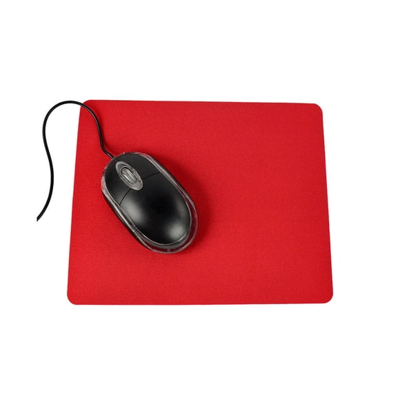 21.5 x 17.5cm Gaming PC Laptop Mouse Pad Anti-Slip Solid Color Rectangle Mat - Red