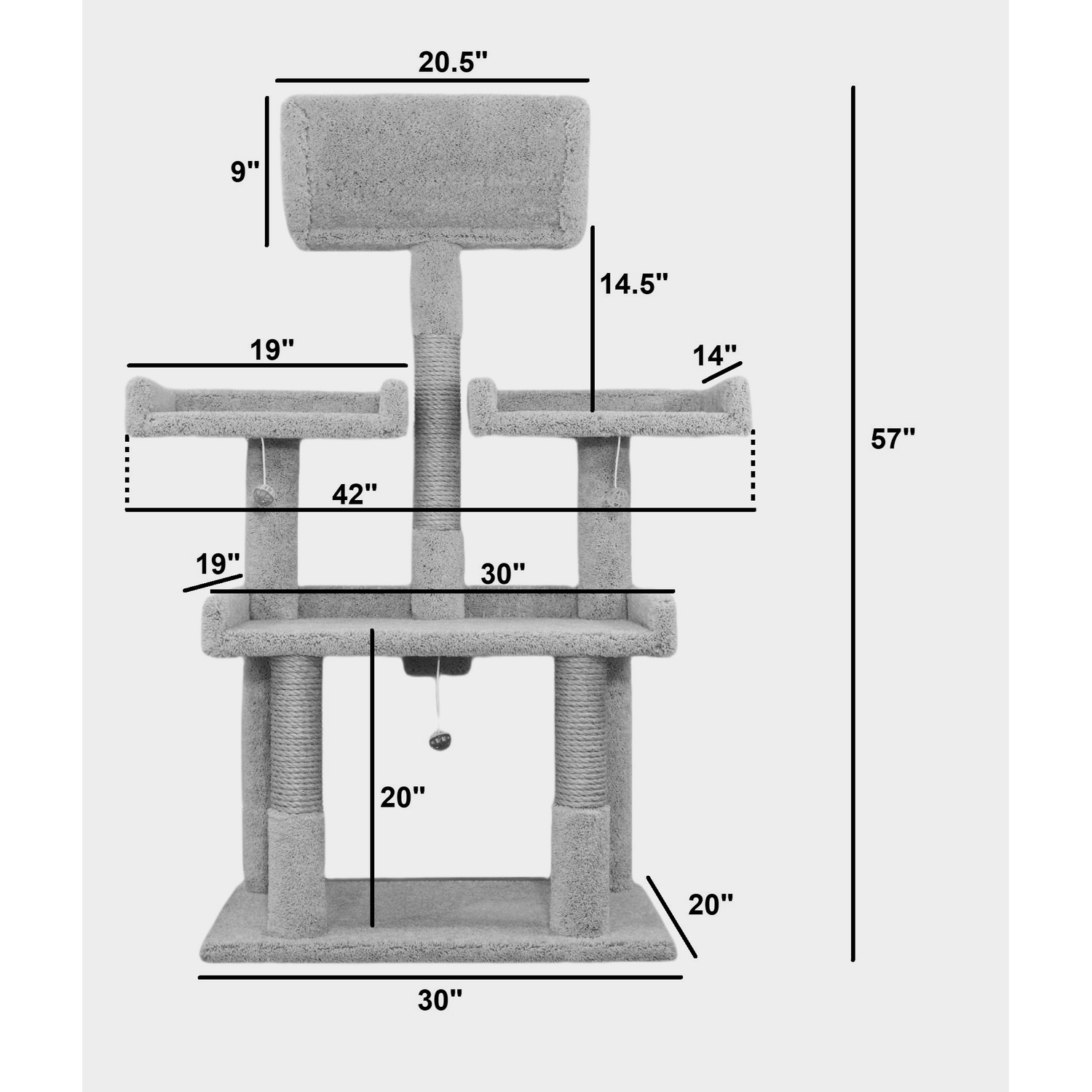 Prestige Cat Trees 56" Extra Large Spacious  Tree