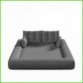 thumbnail image 5 of 78.7" Teddy Fabric 3-in-1 Foldable Sofa Bed with 4 Pillows for Living Room & Guest Room, 5 of 22