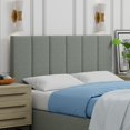 thumbnail image 3 of Sammas 26" Tall Panel Upholstered Headboard, Vertical Tufting, Queen Size, Light Gray, 3 of 8