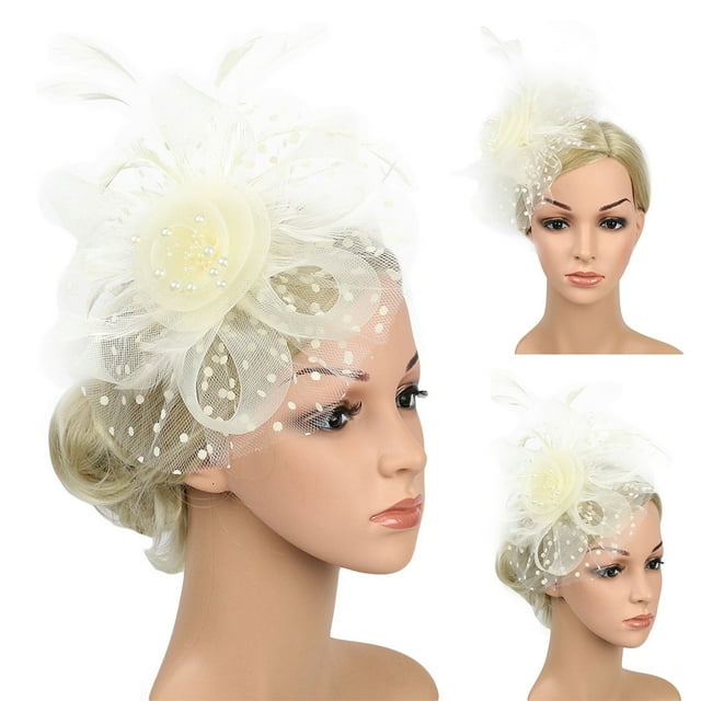 Bangcool Party Fascinator Faux Feather: Fashion Flower Fascinator Hat Tea Party Headband