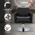 thumbnail image 4 of Silla de Barberia Cuadrada Sillon para Estetica Cómodo Reclinable Giratorio Hidraulico Silla Barbero Peluquería Estilista Estética Barber de 61 * 91 * 88 Negra, 4 of 7