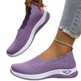 thumbnail image 4 of IEMIEMIEM Women's Loafer Shoes Mesh Non Slip Slip On Casual Ballet Flat Nurse Walking Sneakers Knit Round Toe Casual Memory Foam Orthopedic Shoes Purple 7 Wide, 4 of 7