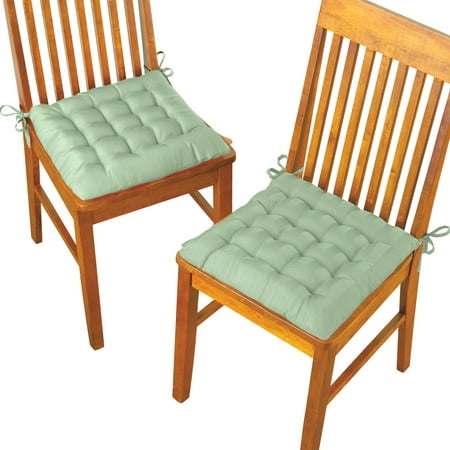 Kitchen Chair Cushions Set of 2 with Ties, Sage Green - Walmart.com