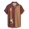 thumbnail image 1 of Men's Button Shirt 2024 Summer Fashion Casual Personality Musical Instrument Digital Short Sleeve-week, 1 of 4