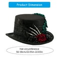 thumbnail image 5 of Dark Series Theme Top Hat Wool Skeleton Flower Design Tall Hat For Cosplay Enthusiasts And Theater Stage Performances, 5 of 11