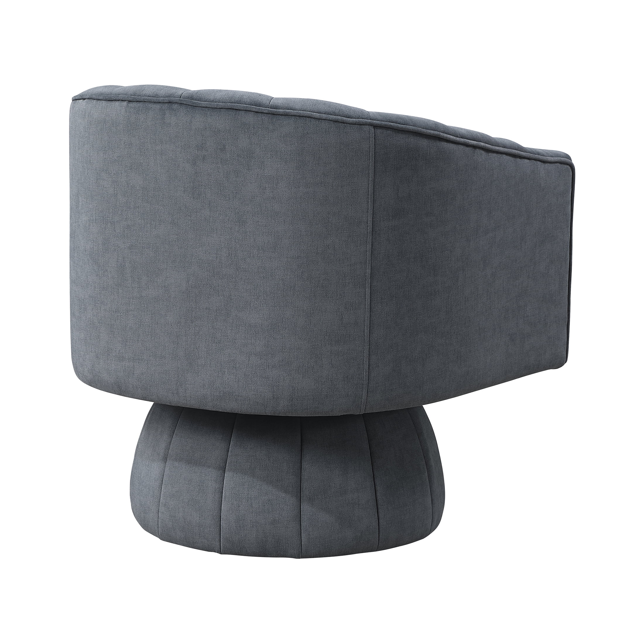 OakvillePark Fenwicke Velvet Swivel Barrel Chair, Dark Gray