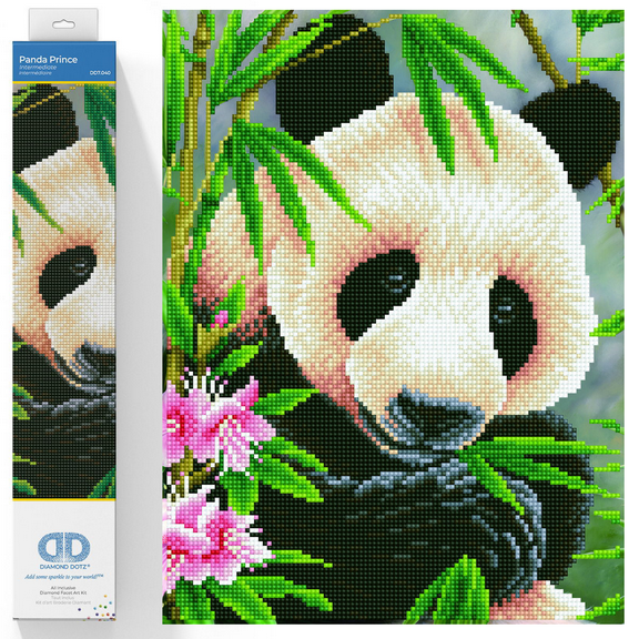 Diamond Dotz Panda Prince Diamond Painting Kits for Adults - Diamond Art Kits a Relaxing Creative Craft Kit with Dotz Gems 15.7x11.8