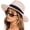 Light Purple, variant on Wide Brim Straw Fedora Sun Hat with Black Band Lightweight Packable Summer Panama Hat for UV Protection - Khaki