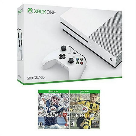 Restored Microsoft Xbox One S 500GB White Console NFL 17 And FIFA 17 (Refurbished)