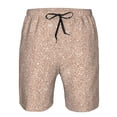 thumbnail image 4 of Kdxio Beige Sparkling Glitter Pattern Mens Casual Shorts - Drawstring Summer Beach Sports Shorts for Men, 4 of 9
